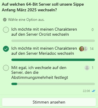 Abstimmungsergebnis Umzug 64 Bit Server