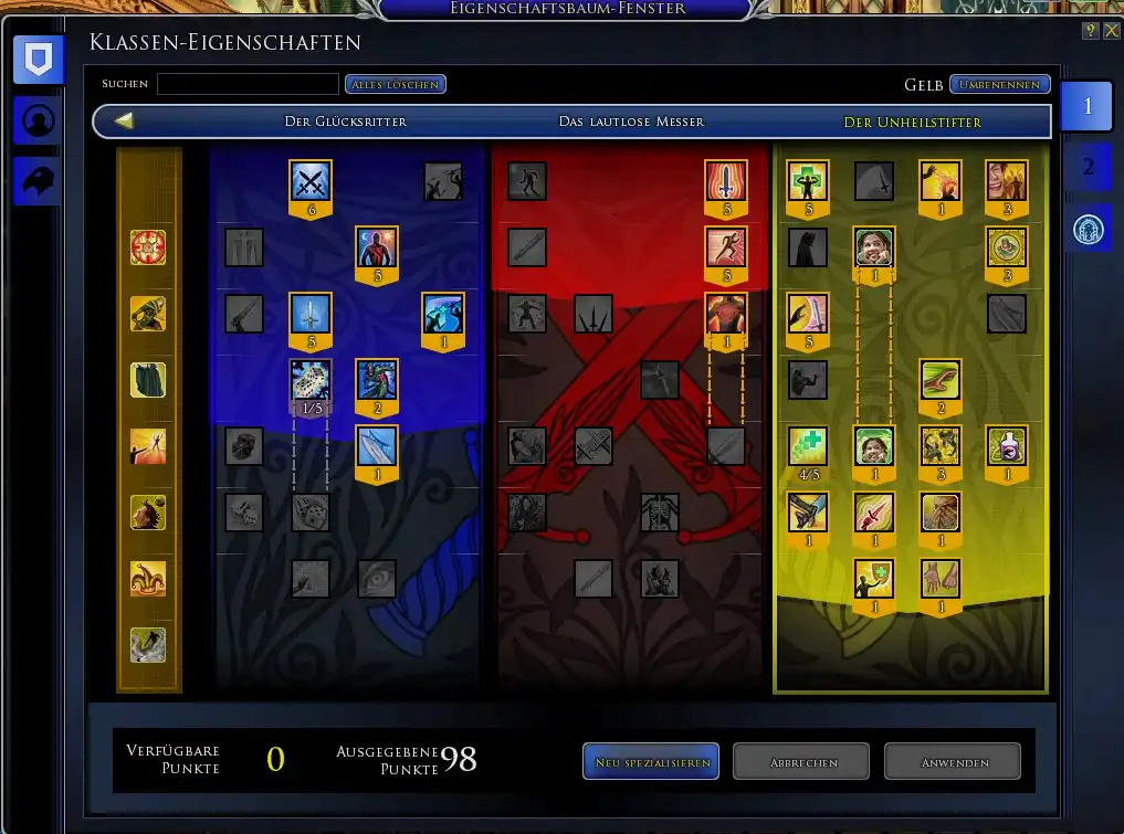 Klasseneigenschaften Gelber Schurke LU43